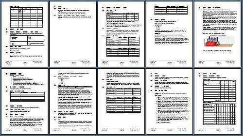 Thumbnail view of 8 pages of the business plan